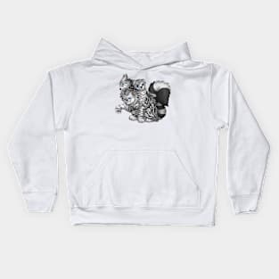 CerPURRus: Silver Tabby Kids Hoodie